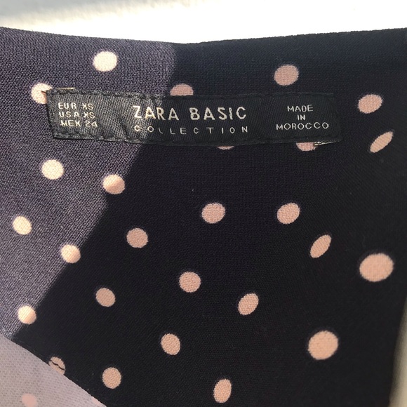 ZARA baby and tan polka dot midi wrap dress - Picture 6 of 6